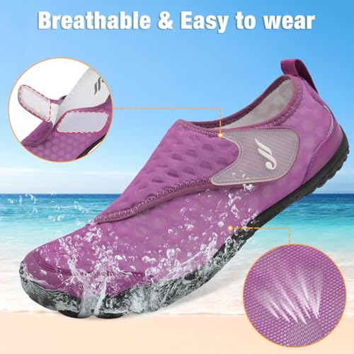 JIASUQI Womens Water Shoes Beach Sandals for Women Barefoot Sand Shoes Aqua Sock Purple - Image 4
