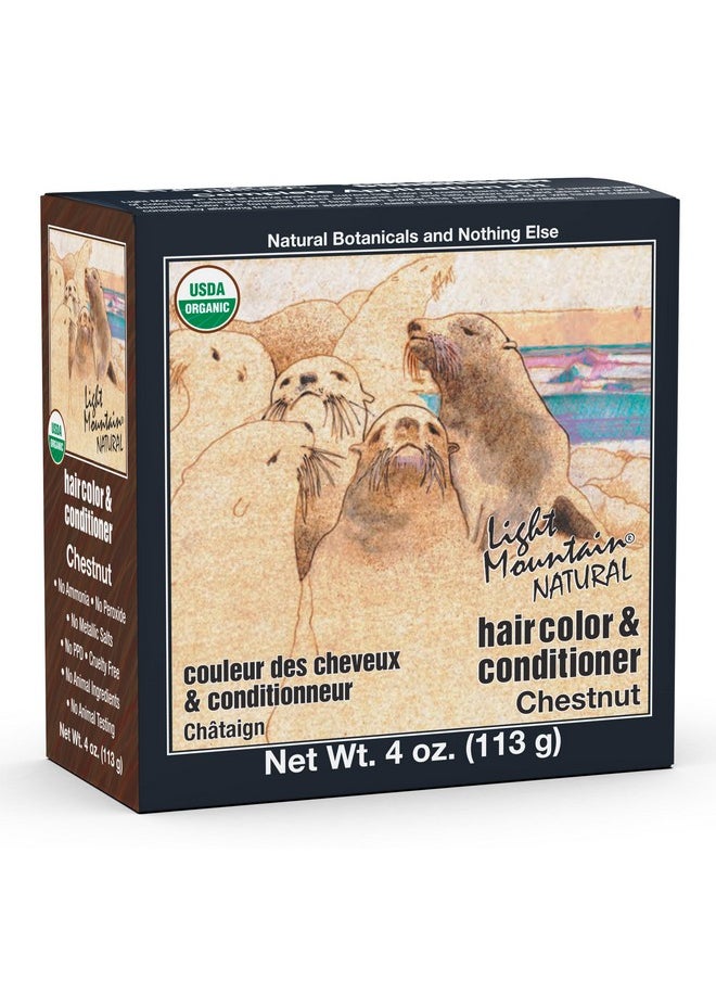 Light Mountain Light Mountain Natural Hair Color And Conditioner - Chestnut - 4 Fl Oz With Pack of Hair Clips  - Image 1