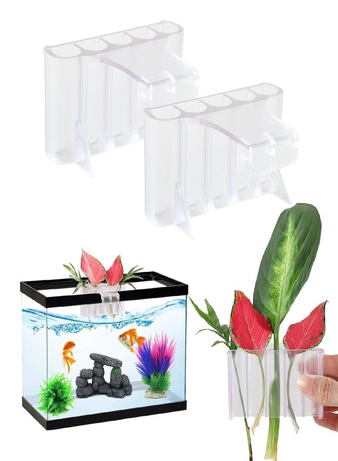 GLEFLE 2 PCS Aquarium Plant Holder Top Hanging Fish Tank Plant Pot Aquarium Planter Cups for Water Feature Decoration - Image 1