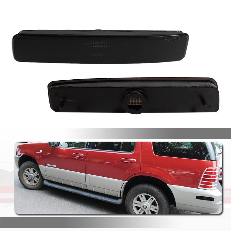 Tonsya Compatible With 2002 2003 2004 2005 2006 2007 2008 2009 2010 Mercury Mountaineer Fender Rear Bumper side Marker Lights housing Smoked Lens OEM 5L9Z15A201CA  5L9Z15A201DA