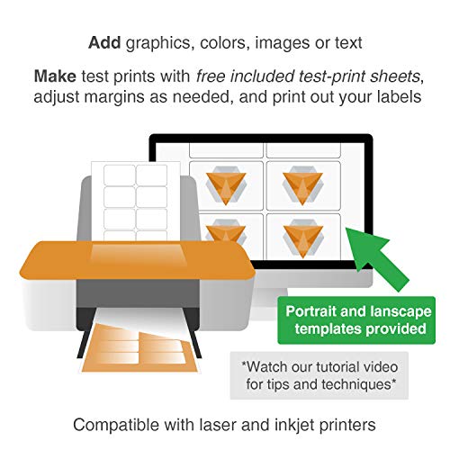 ChromaLabel 2 x 3 Inch Printable Labels, Office Labels & Stickers Compatible with Laser and Inkjet Printers - 25 Label Sheets, 250 Label Stickers, White - Image 4
