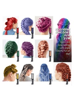 RATSAW 10 Colors Hair Chalk Comb Temporary Hair Chalk Comb Gifts for Girls Kids Color Washable  - Image 3