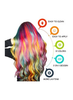 RATSAW 10 Colors Hair Chalk Comb Temporary Hair Chalk Comb Gifts for Girls Kids Color Washable  - Image 2
