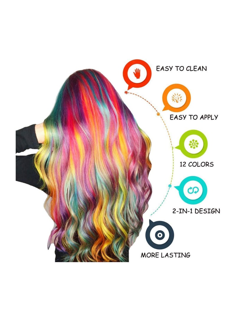 RATSAW 10 Colors Hair Chalk Comb Temporary Hair Chalk Comb Gifts for Girls Kids Color Washable - Image 2