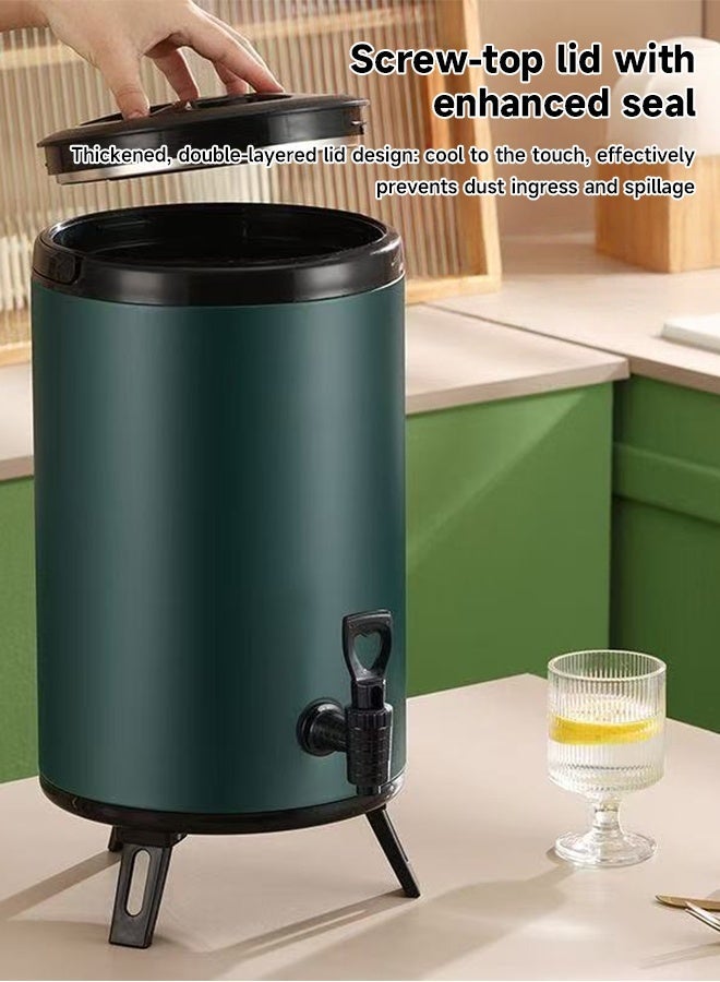 12L Milk Tea Bucket - 304 Stainless Steel Commercial Stand-Sale Special Large Capacity Double-Layer Ice Bucket for Milk Tea, Juice and Soy Milk - Thermal Insulation Bucket - Image 1