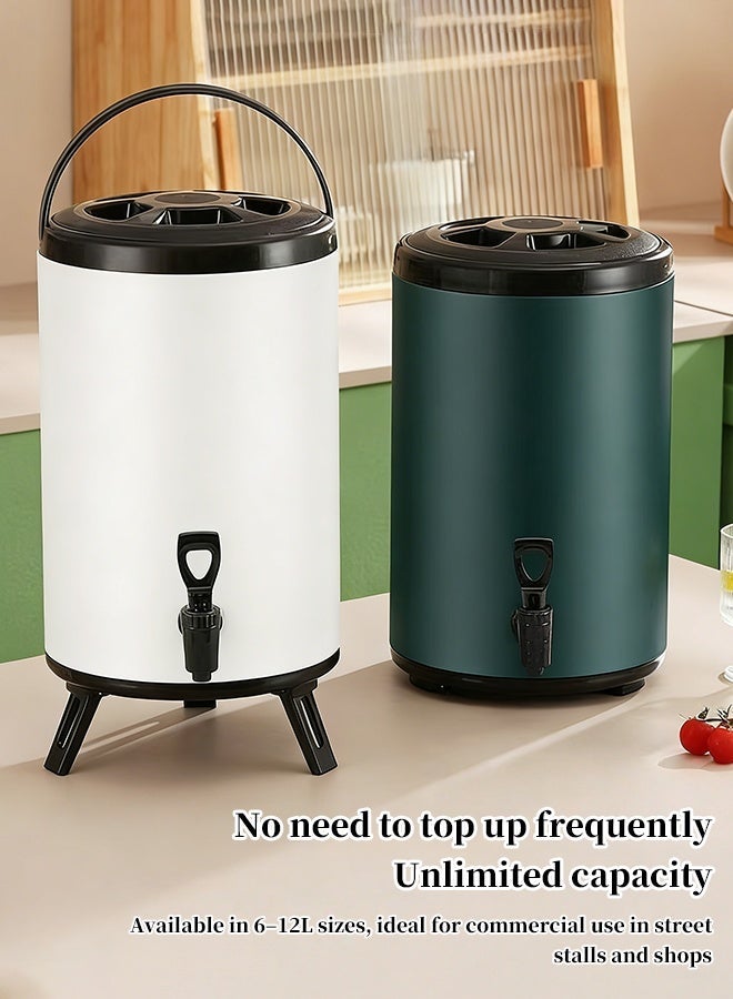 12L Milk Tea Bucket - 304 Stainless Steel Commercial Stand-Sale Special Large Capacity Double-Layer Ice Bucket for Milk Tea, Juice and Soy Milk - Thermal Insulation Bucket - Image 3