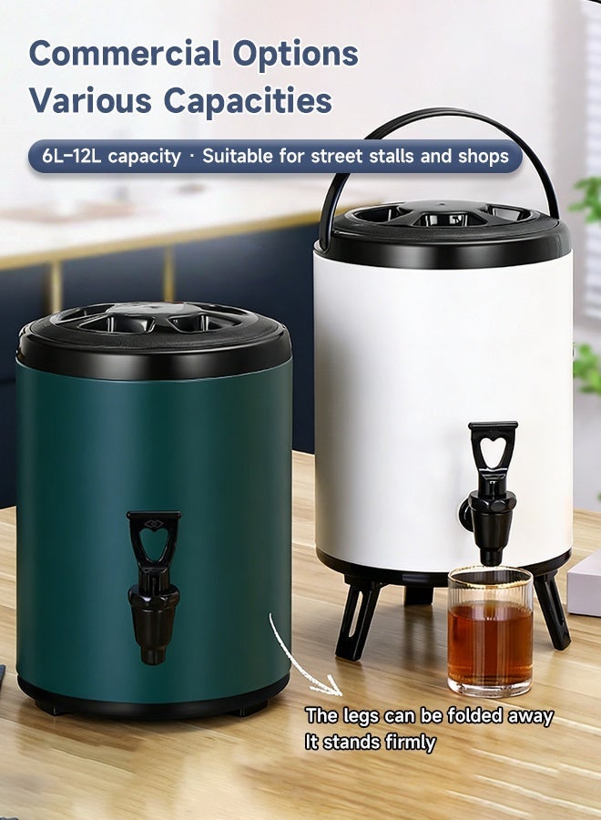 12L Milk Tea Bucket - 304 Stainless Steel Commercial Stand-Sale Special Large Capacity Double-Layer Ice Bucket for Milk Tea, Juice and Soy Milk - Thermal Insulation Bucket - Image 4