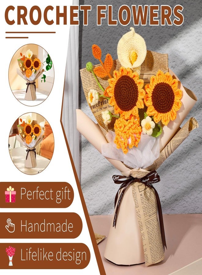 Kogyxe Crochet Kit for Beginners, Crochet Flower Bouquet with Step-by-Step Video Tutorials, Adults Crafts Kits Including Materials Such as Floral Wire, Newspaper for Commemorative Gift - Image 5