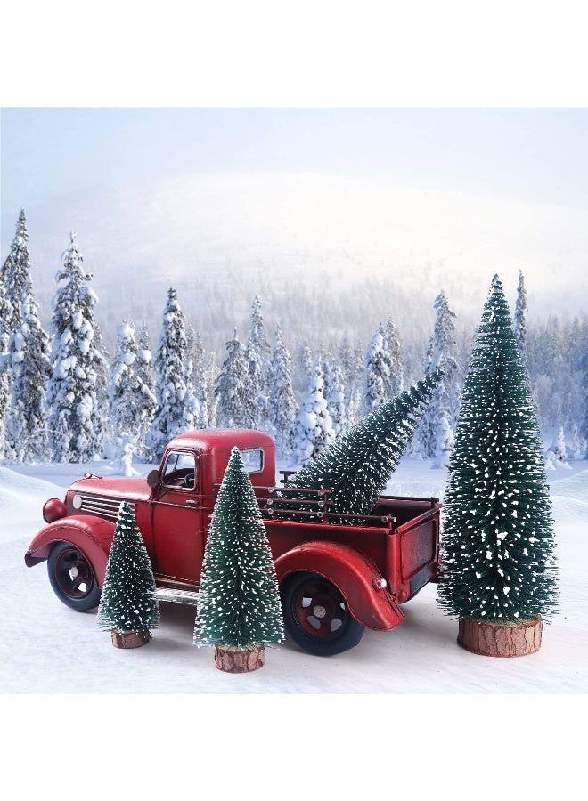 synoratory Small Christmas Tree,Mini Christmas Tree, Mini Pine Tree, Bottle Brush Fake Trees with Wooden Base for Tabletop Decorative (Plant Green) - Image 2