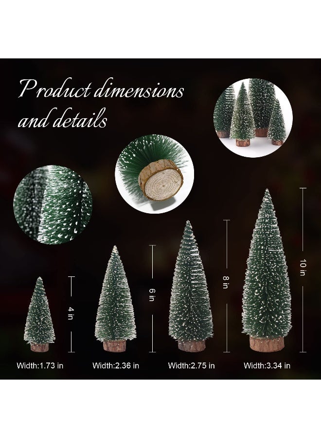 synoratory Small Christmas Tree,Mini Christmas Tree, Mini Pine Tree, Bottle Brush Fake Trees with Wooden Base for Tabletop Decorative (Plant Green) - Image 5