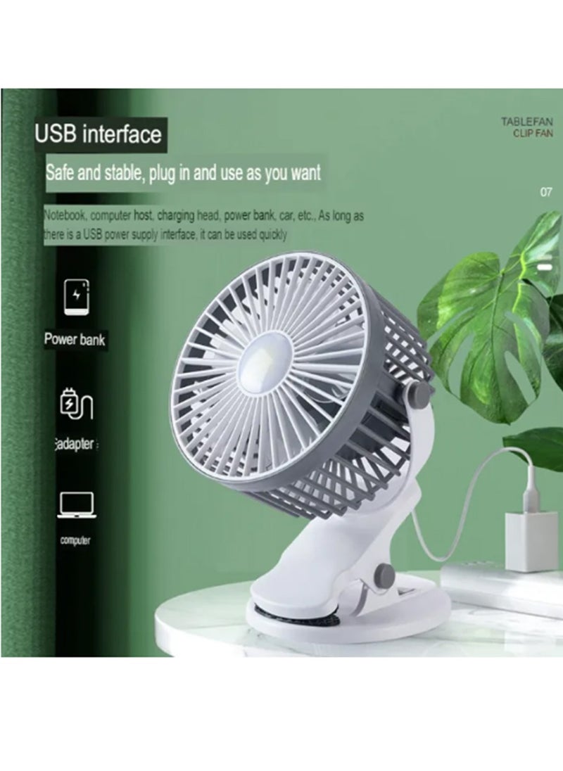 Generic - Mini Thinning Table Clamp Fan Large Capacity Battery 3-speed Air Adjustment Quiet and Comfortable (YT-M2027) - Image 1