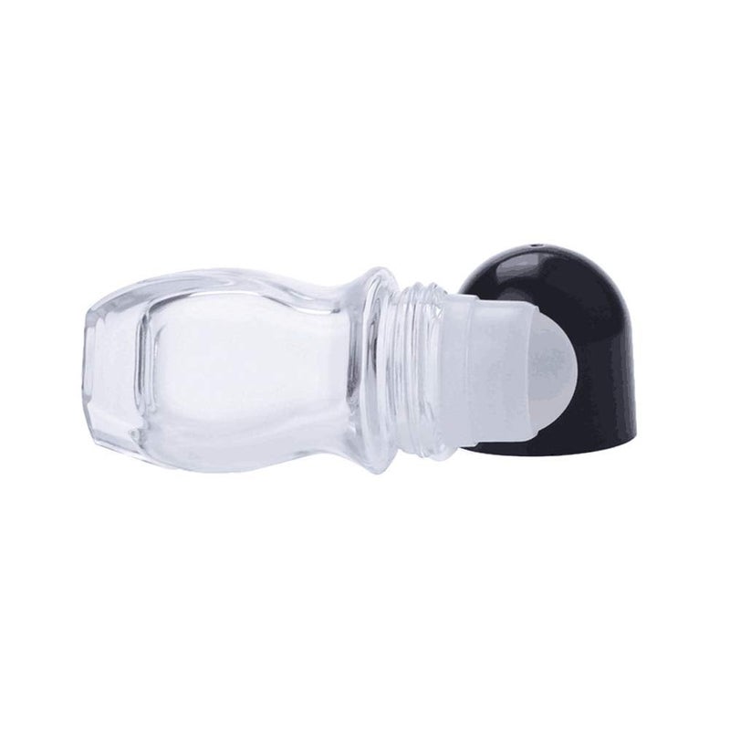 Natuworld 2Pcs 50ml/1.69oz Clear Refillable Glass Roll-On Deodorant Bottles Empty Essential Oils Roller Bottles Containers With Plastic Roller Ball and Black Cap For Deodorant Lip Oil Massage Oil Aromatherapy - Image 3