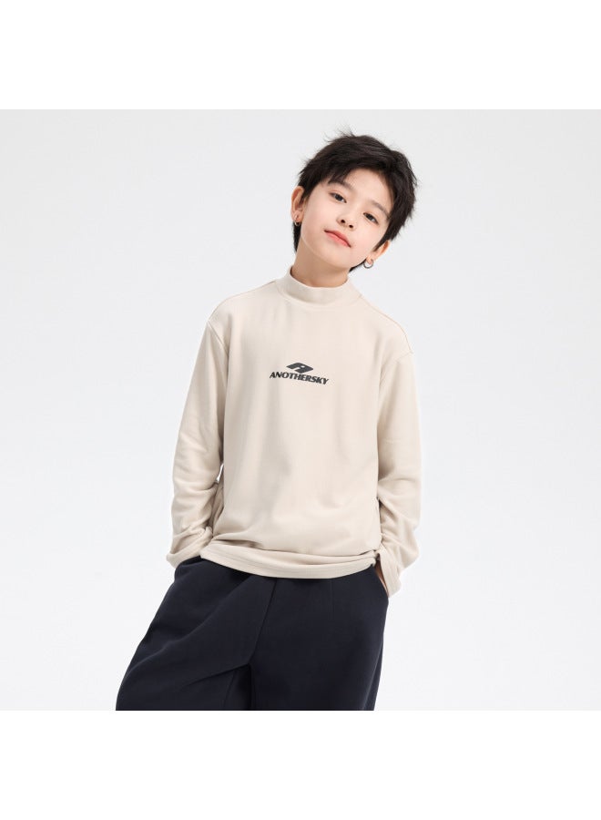 Boys' Autumn And Winter Half Turtleneck German Velvet Bottoming Shirt  New Kidsren's Clothing Boys' Warm Long-sleeved Inner T-shirt