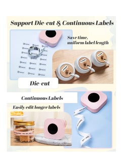 phomemo Label Maker Q30S Bluetooh Mini Label Maker Machine Portable Label Printer for Storage Name Document Label Compatible with iOS Android Pink  - Image 5