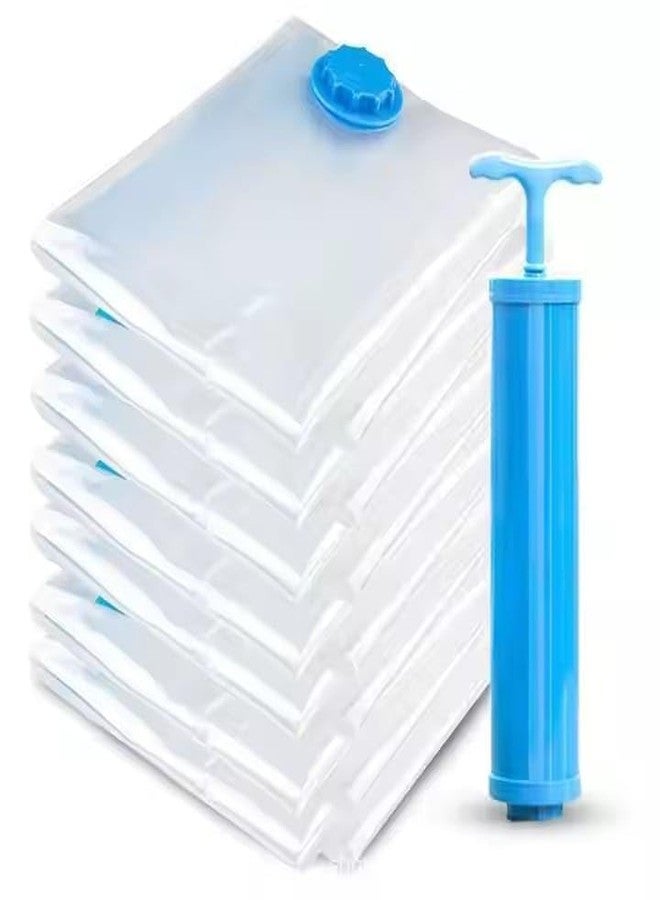 Hidak Vacuum Storage Bags 5 Pcs with Pump Compression Bags Double-Zip Seal for Clothes,Comforters,Luggage - Image 1