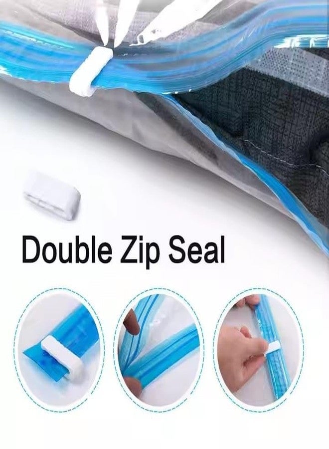Hidak Vacuum Storage Bags 5 Pcs with Pump Compression Bags Double-Zip Seal for Clothes,Comforters,Luggage - Image 4