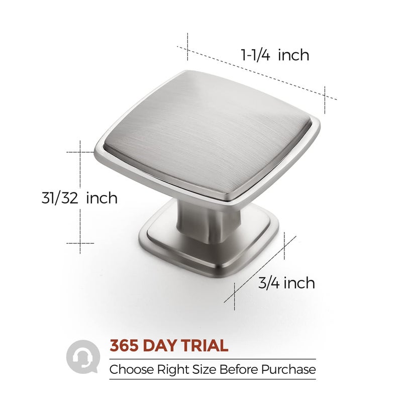 HomeExpert Home Expert 15 Pack Brushed Nickel Kitchen Cabinet Knobs - Silver Knobs For Cabinets, Drawers, Dressers & Closet Doors - Image 3