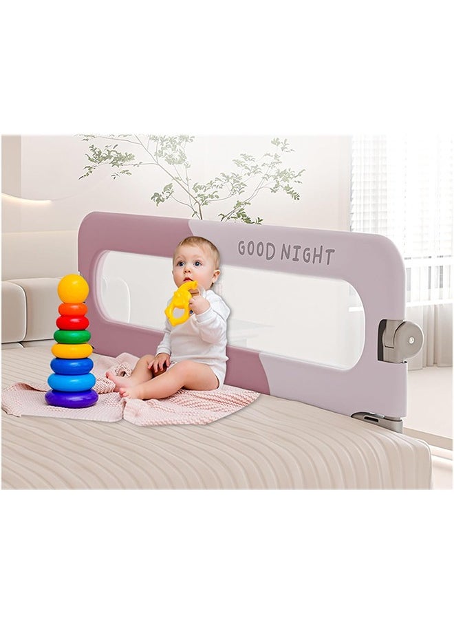 Beauenty Bed Rails for Toddlers,Infant Bed Rail Guard,Baby Swing Down Bed Rail Guard,Kids' Bed Rails&Rail Guards,Safety Bed Fence Protector Rail,Bed Guard Rail for Queen King Twin Bed,Single Side (pink)  - Image 5