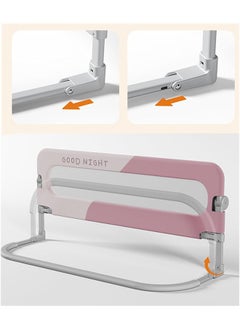 Beauenty Bed Rails for Toddlers,Infant Bed Rail Guard,Baby Swing Down Bed Rail Guard,Kids' Bed Rails&Rail Guards,Safety Bed Fence Protector Rail,Bed Guard Rail for Queen King Twin Bed,Single Side (pink)  - Image 4