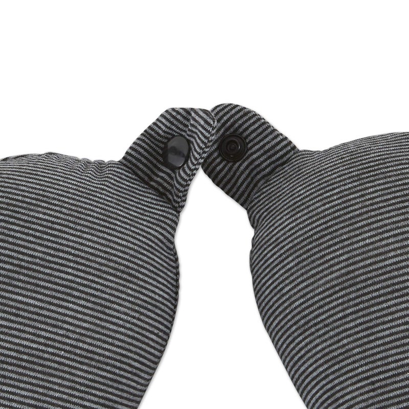 Bucky Jersey Stripe Travel Comfort, Travel Accessories, Memory Foam Neck Pillow, Black Stripe, One Size - Image 3