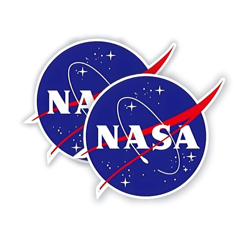 eDesign 2Pack NASA Stickers for Car Window Bumper Helmet Tumbler Laptop Smartphone or Any Smooth Surface Weatherproof Decal Sticker 3 inch - Image 1