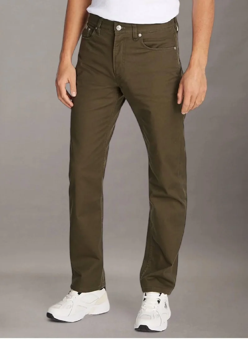 Straight Twill Trousers