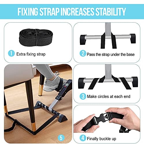 WErFIT Pedal Exerciser with Foot Massager | Foldable Mini Exercise Cycle for Leg & Arm Workout | Adjustable Resistance, LCD Display, Non-Slip Base – Home Rehab & Office Fitness Equipment - Image 3