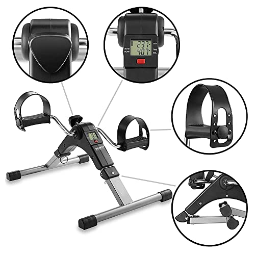 WErFIT Pedal Exerciser with Foot Massager | Foldable Mini Exercise Cycle for Leg & Arm Workout | Adjustable Resistance, LCD Display, Non-Slip Base – Home Rehab & Office Fitness Equipment - Image 4