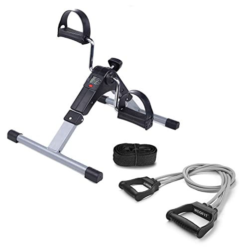 WErFIT Pedal Exerciser with Foot Massager | Foldable Mini Exercise Cycle for Leg & Arm Workout | Adjustable Resistance, LCD Display, Non-Slip Base – Home Rehab & Office Fitness Equipment - Image 1