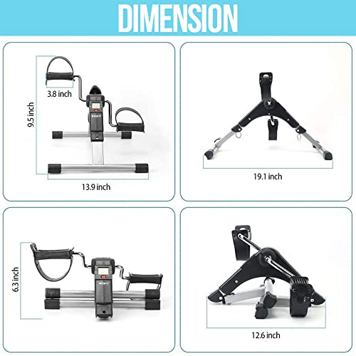 WErFIT Pedal Exerciser with Foot Massager | Foldable Mini Exercise Cycle for Leg & Arm Workout | Adjustable Resistance, LCD Display, Non-Slip Base – Home Rehab & Office Fitness Equipment - Image 2
