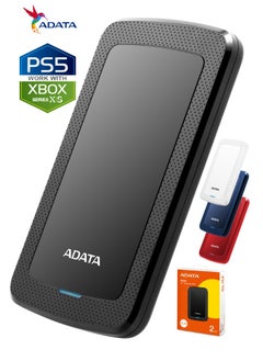 ADATA HV300 2TB External HDD Slim Hard Drive | Compatible with PS5 XBOX for Superfast Gaming Fast Data Transfer | Black  - Image 1