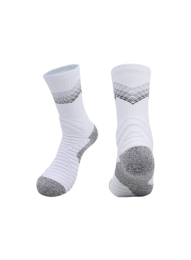 High-top Basketball Socks Actual Combat Long-tube Badminton Towel Socks Sweat-absorbent Zhongbang Running Socks Medium-tube Sports Socks