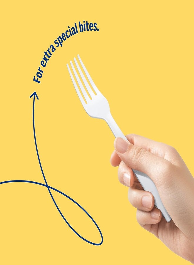 PERK Staples Perk Plastic Forks, Medium-Weight Disposable Silverware, Perfect For Breakfast, Snacks, Desserts, 300-Pack, White - Image 4