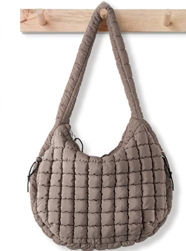 Babysun Puffer Tote Bag for Women Large Quilted Tote Bag Quilted Carryall Bag Soft Puffy Crossbody Bag Hobo Handbags Puff Purse - Image 1