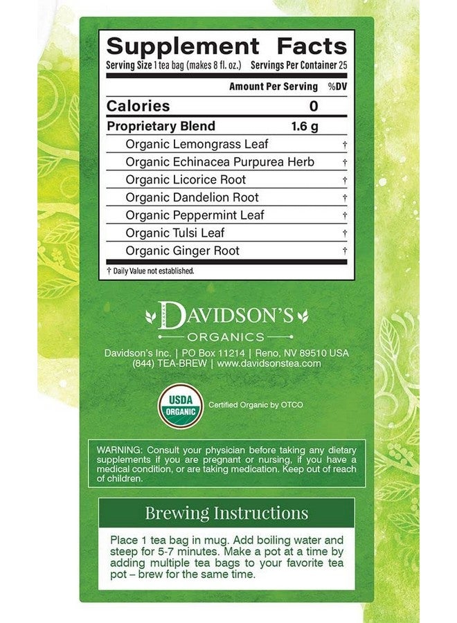 Davidson's Davidson's Organics, Ayurvedic Infusions, Detox, 25-count Tea Bags, Pack of 6 - Image 4