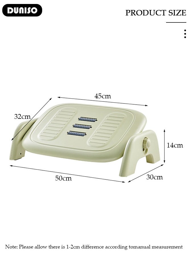 DUNISO Office Foot Rest for Under Desk, Adjustable Height Footstool, Foot Stool with Massage Texture and Roller, Ergonomic Foot Rest for Pressure Relief, Comfortable Foot Stool for Home, Office, School  - Image 3