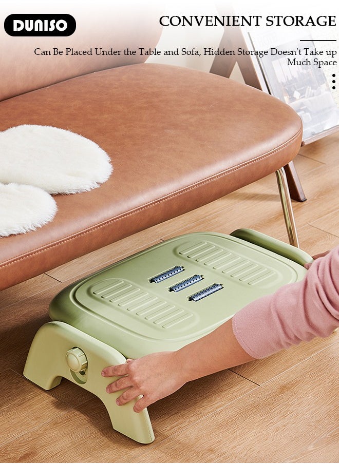 DUNISO Office Foot Rest for Under Desk, Adjustable Height Footstool, Foot Stool with Massage Texture and Roller, Ergonomic Foot Rest for Pressure Relief, Comfortable Foot Stool for Home, Office, School  - Image 4