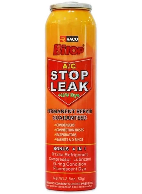 RACO Bitop Car Air Conditioner Stop leak Seal 80g | Repair R134A Refrigerant and Oil Leaks in Air Conditioning Systems with Fluorescent Leak Detection.