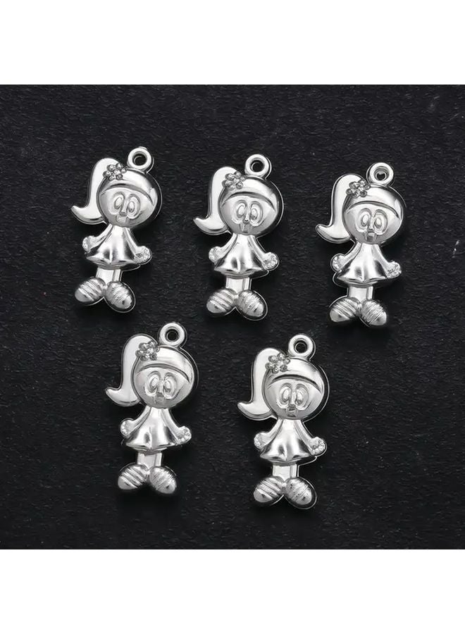 20 قطعة من قلادات سي سي بي الفضية بأشكال كرتونية ثلاثية الأبعاد لصنع مجوهرات وحرف يدوية للفتيات - Image 1