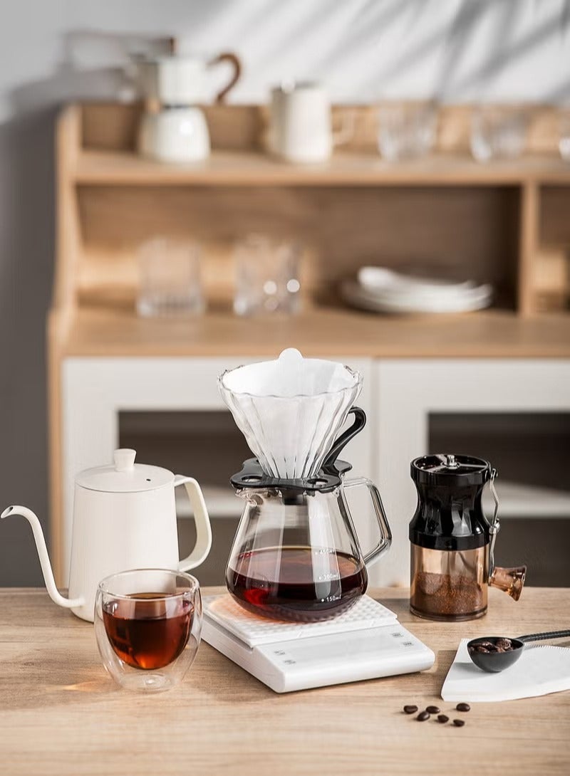 Captaintech White Coffee Maker Set of 9 Pieces with Suitcase V60 Professional To Prepare and Brew Coffee By Drip - Image 3