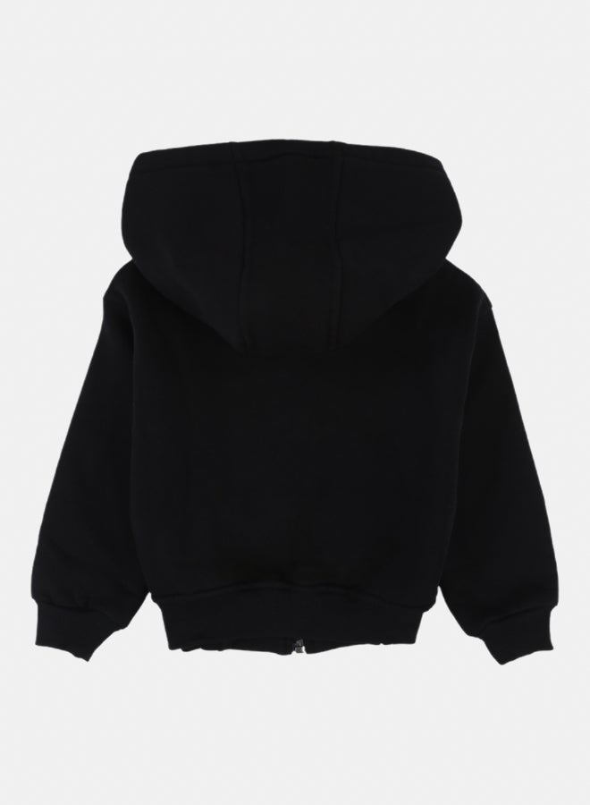 اوركيدز هودي بسوستة وأكمام طويلة للأطفال – أسود - Image 2