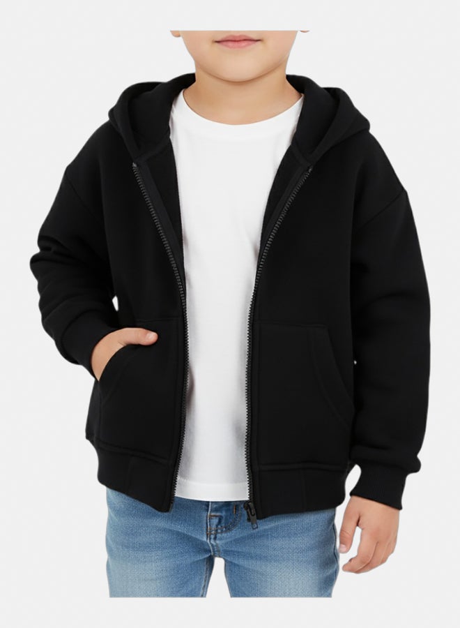 اوركيدز هودي بسوستة وأكمام طويلة للأطفال – أسود - Image 3