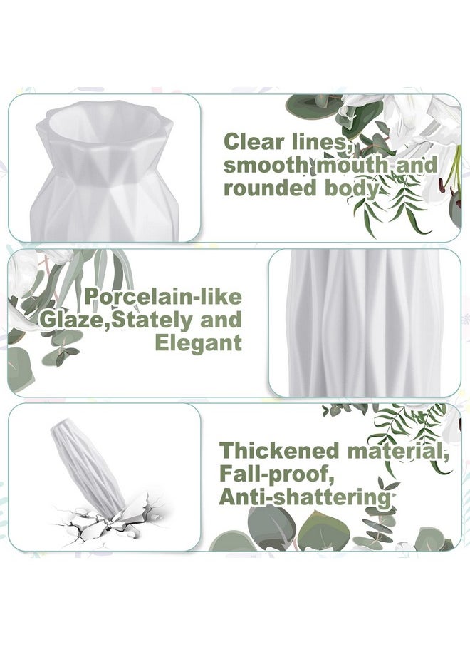 Hoolerry - 16 Pcs White Plastic Flower Vases Bulk For Centerpieces White Bud Vase For Flowers Ceramic Look Flower Vase Decorative Tall Unbreakable Vase For Flowers Home Office Table Living Room Decor - Image 1