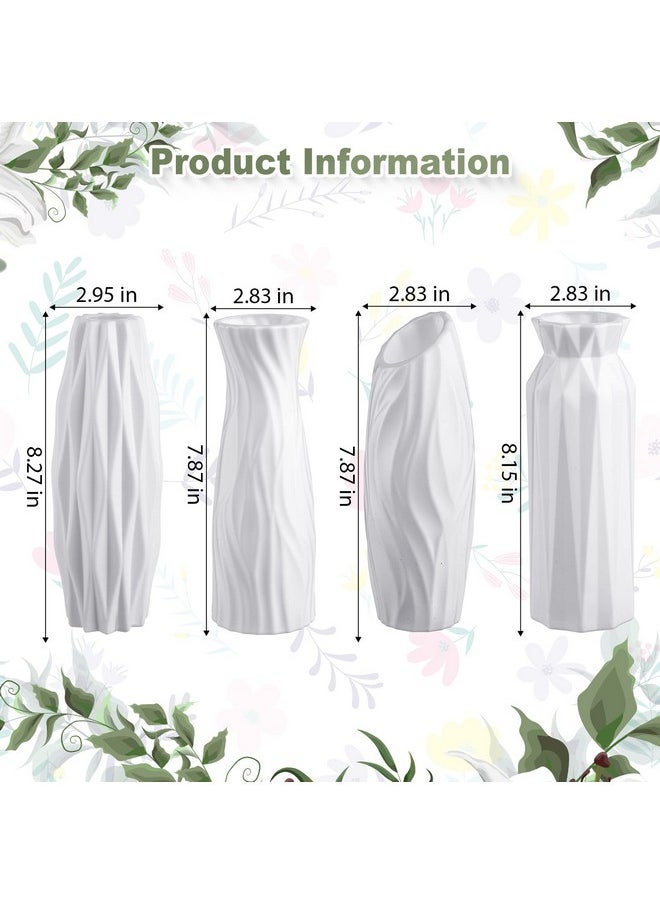 Hoolerry - 16 Pcs White Plastic Flower Vases Bulk For Centerpieces White Bud Vase For Flowers Ceramic Look Flower Vase Decorative Tall Unbreakable Vase For Flowers Home Office Table Living Room Decor - Image 1