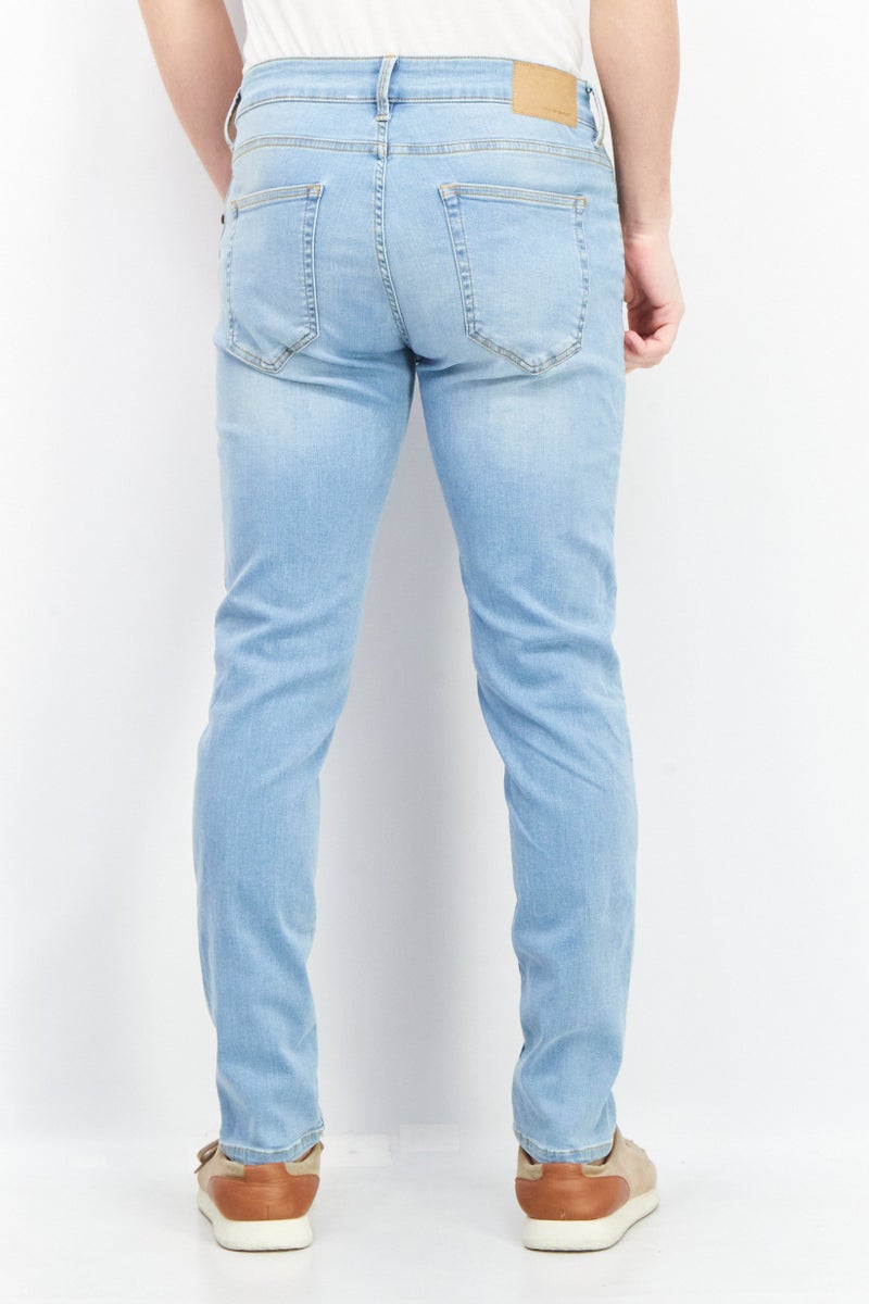 Celio Men Slim Fit Wash Stretchable Denim, Blue Wash - Image 3