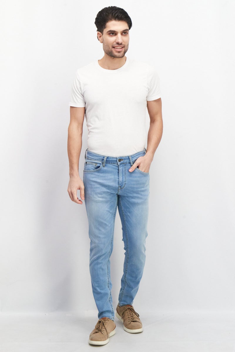 Celio Men Slim Fit Wash Stretchable Denim, Blue Wash - Image 4