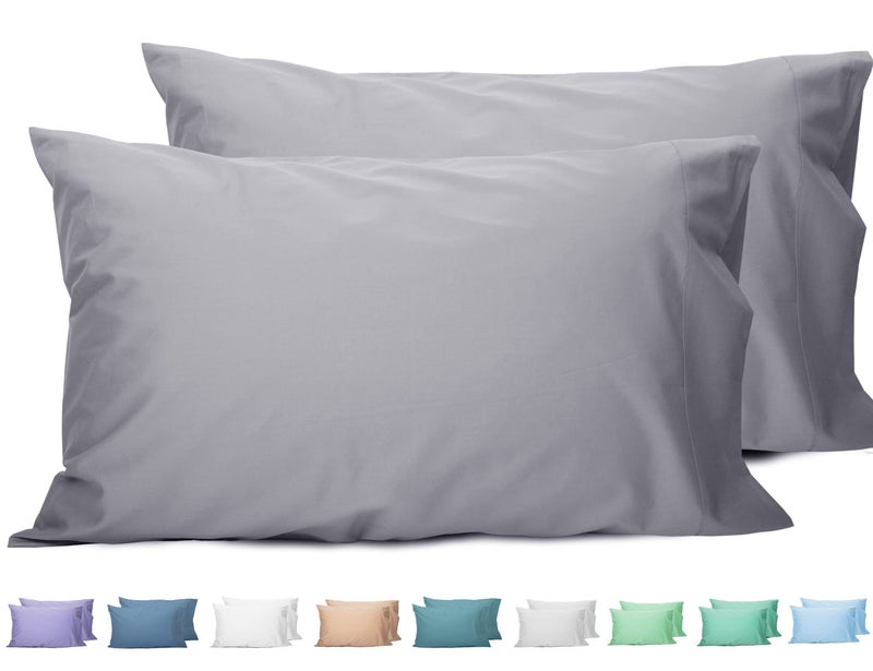 Sunflower Queen Pillowcases Set of 2 100 Cotton Queen Pillow Cases 2 2030 inches Frost Gray Soft and Breathable