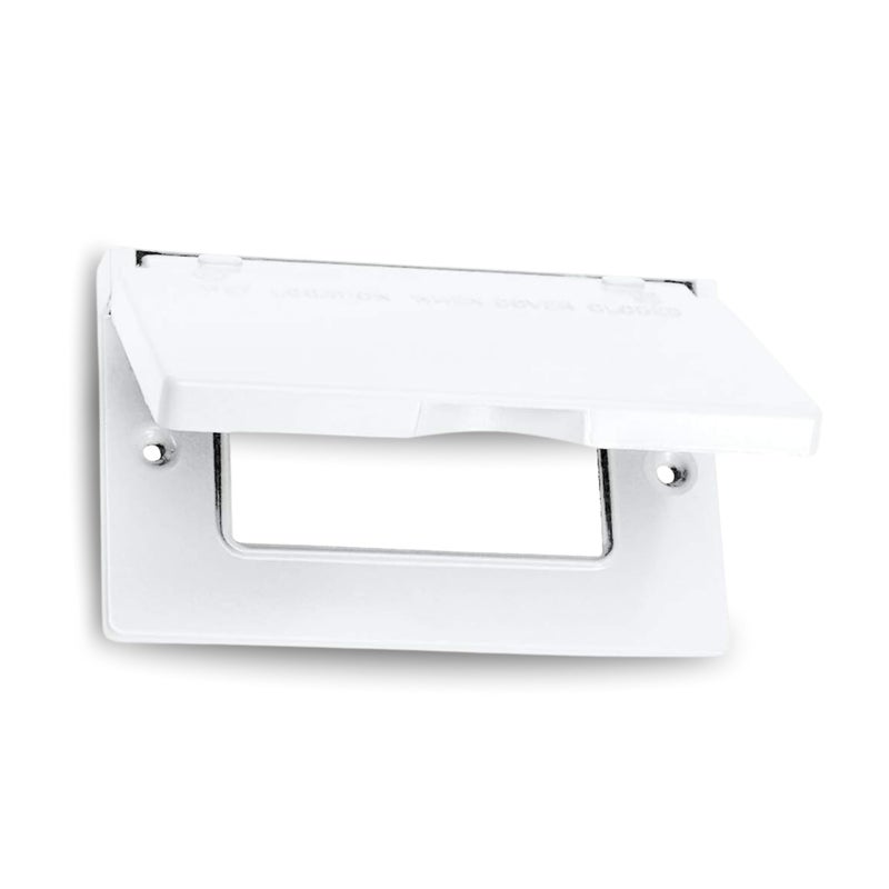SIGMA ENGINEERED SOLUTIONS 14249WH Weatherproof Outdoor GFCI Outlet Cover White Metal 1Gang Horizontal