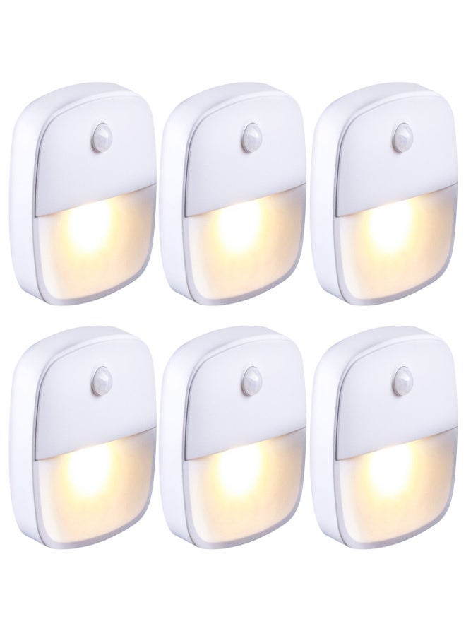 6PCS Motion Sensor LED Night Light Decoration Closet Cabinet Lamp Battery Operated Light for Kitchen Closet Counter Wall - Image 1