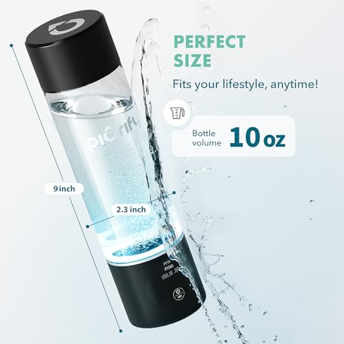 PIURIFY مولد زجاجة ماء الهيدروجين - حتى 4100+ PPB - تقنية SPE/PEM - مولد H2 معتمد - نظام أداء رياضي وترطيب محمول - احتفاظ بالهيدروجين لمدة 6 ساعات، 10 أونصات (أسود) - Image 3